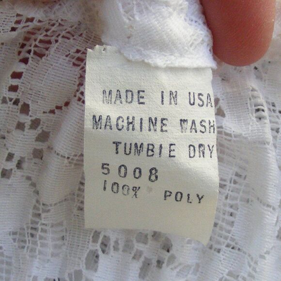 Vintage Swim Cover, OS, White Floral Lace, Neck string, Pullover - Picture 8 of 8